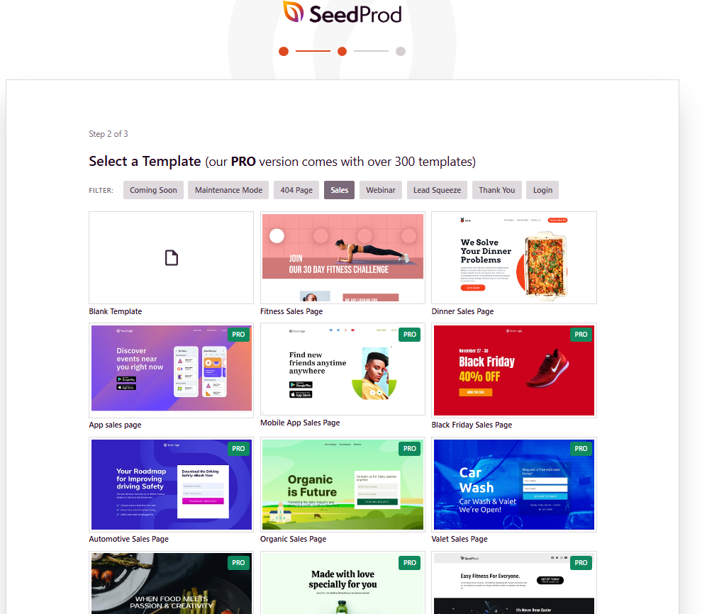Seedprod templates