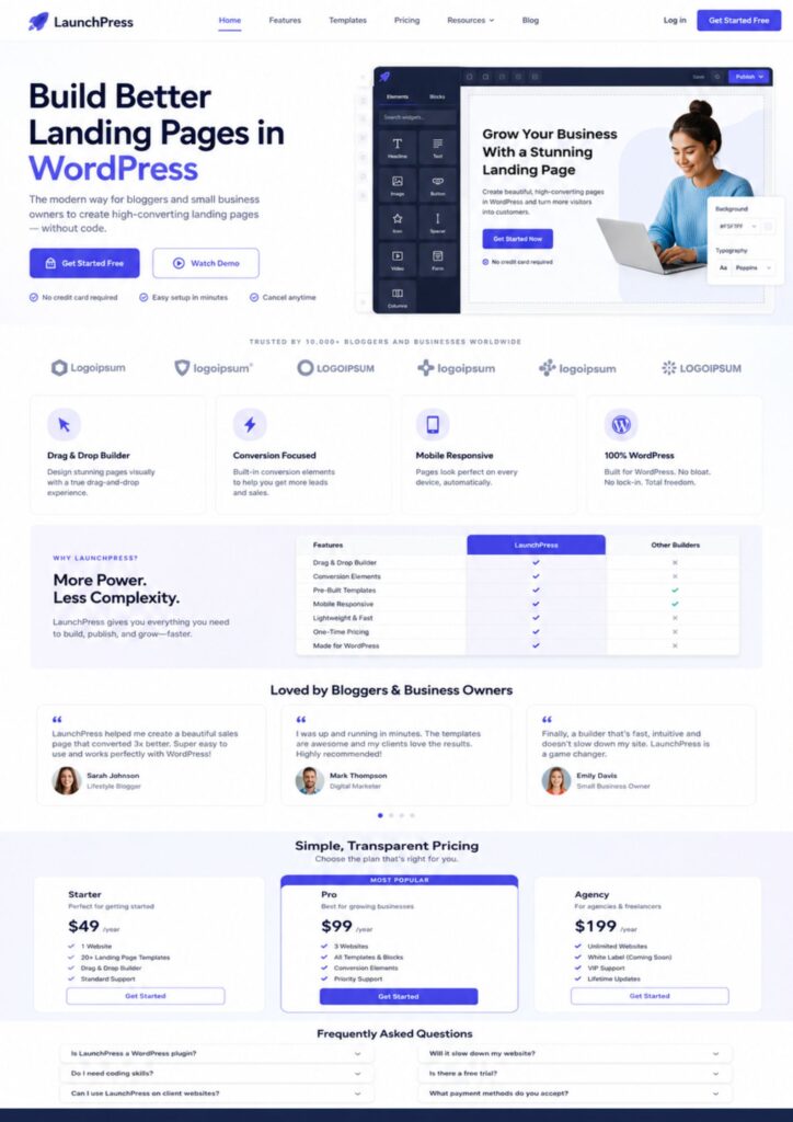 wordpress landing page builders